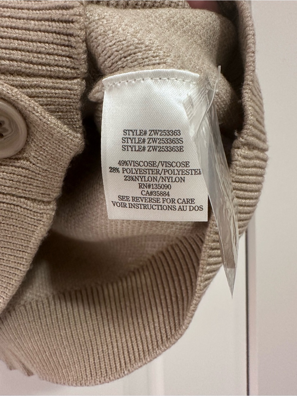 Z Supply Plaid Taupe & Cream Button-Front Knit Vest - Picture 5 of 5